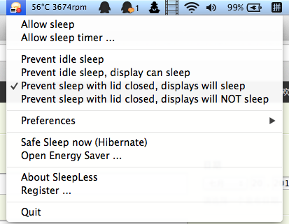 Sleepless 菜单