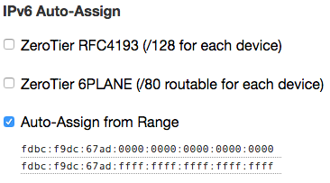 ZeroTier IPv6 Auto Assign