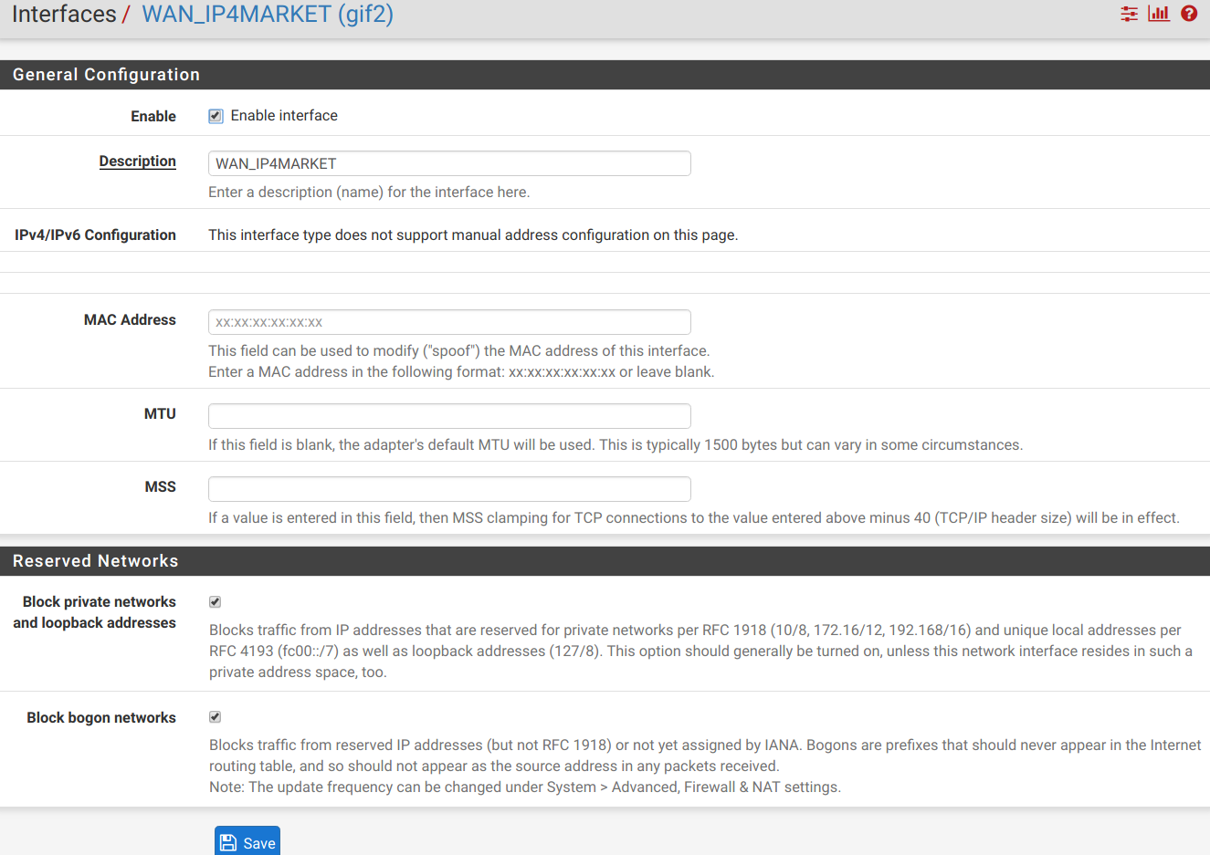 pfSense 启用 Interface
