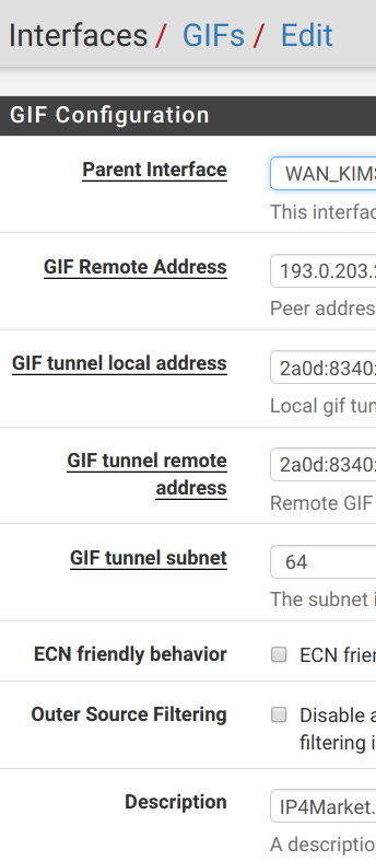 pfSense 配置信息