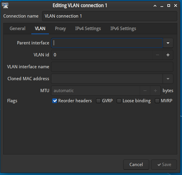 Linux Network Manager VLAN 详细信息