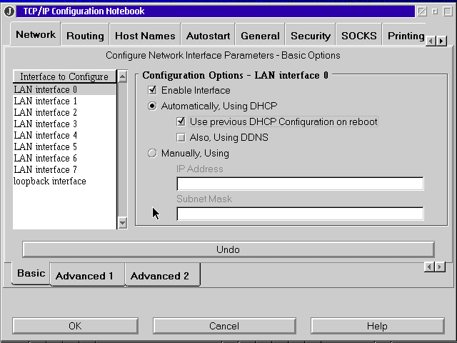 OS/2 Enable Network and DHCP