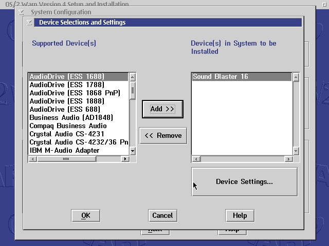 OS/2 Enable Sound Blaster 16