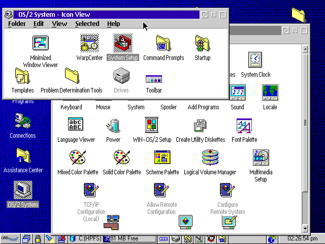 OS/2 Enter System Setup