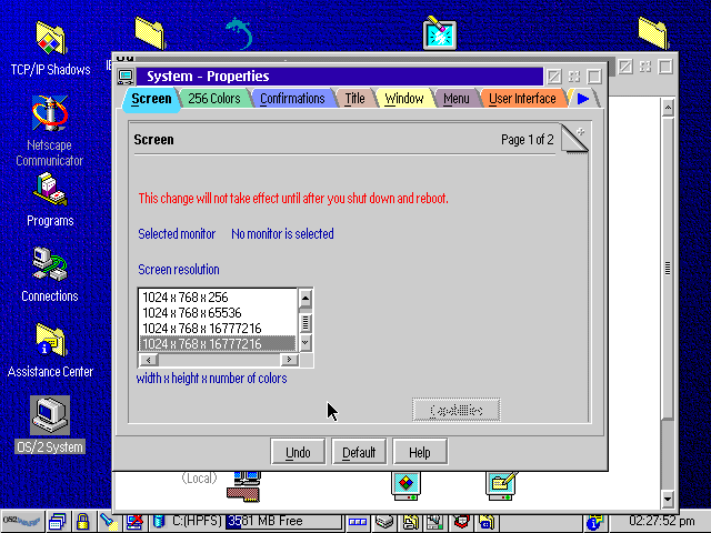 OS/2 Using High Resolution