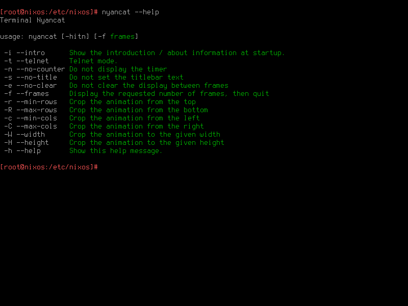 NixOS nyancat command