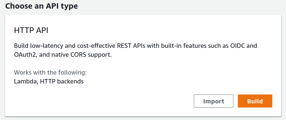 AWS API Gateway Select Type