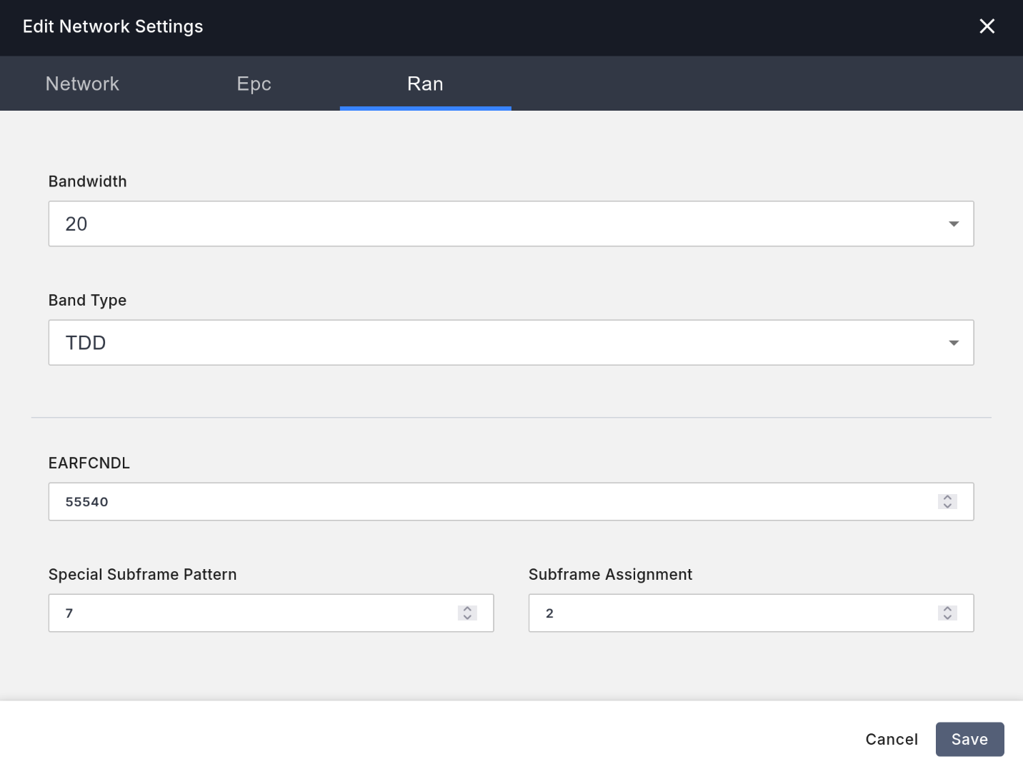 Magma Add Network Interface Ran Tab