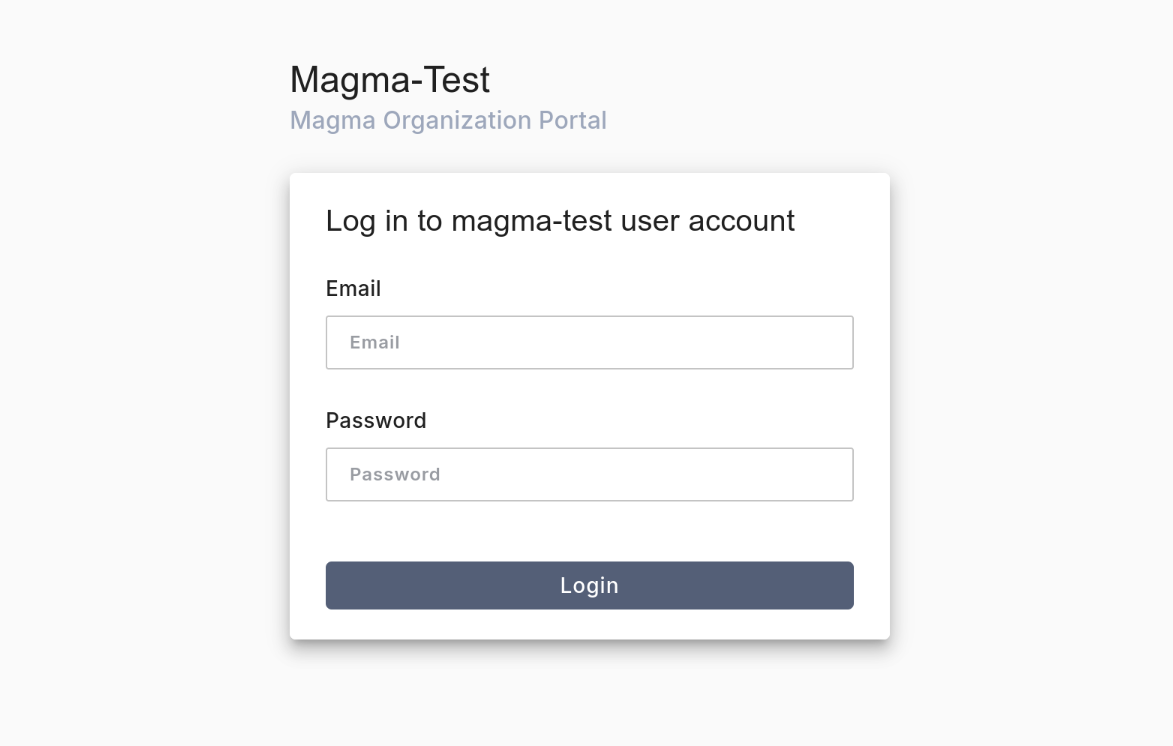 Magma Login Interface